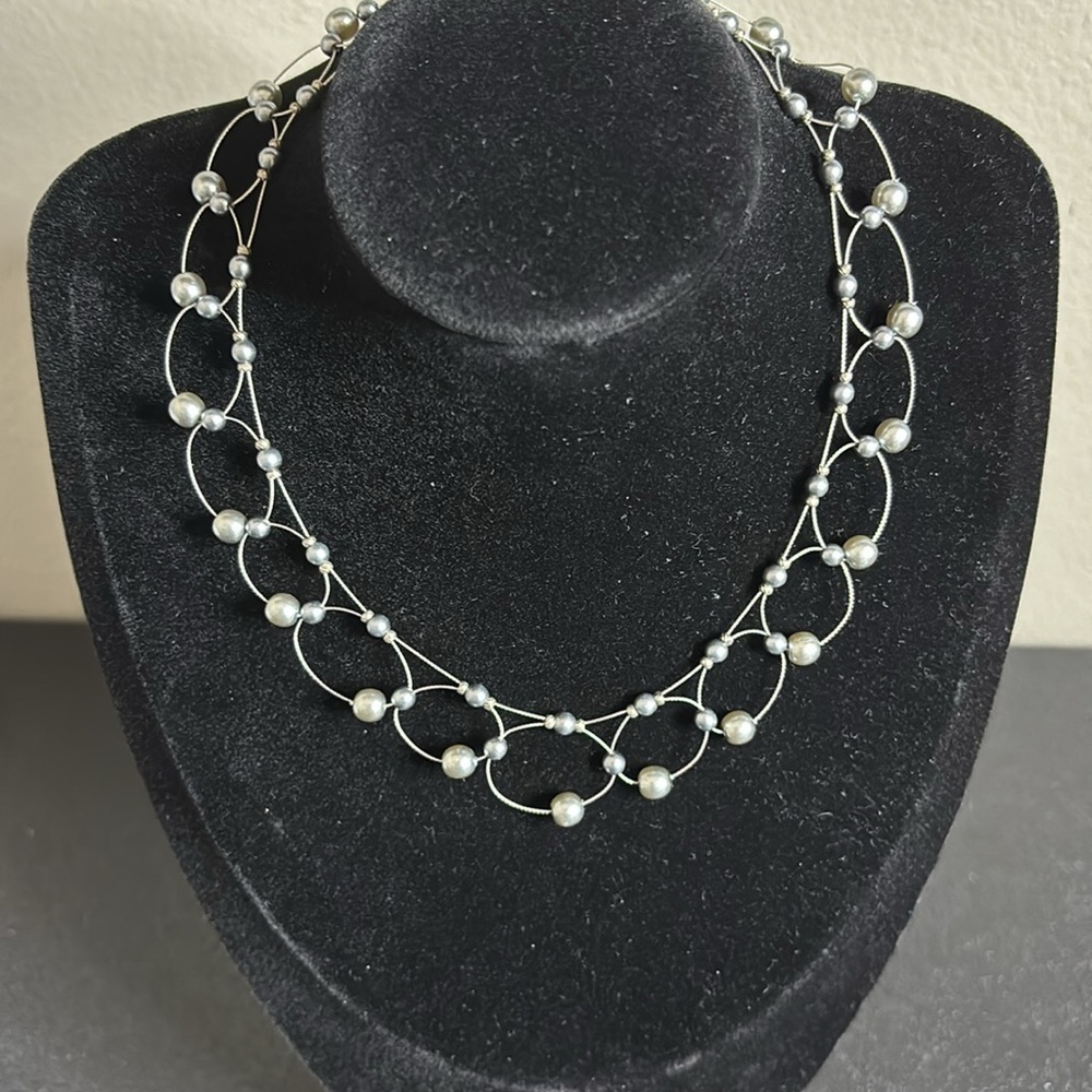 Robert Rose Wire Pearl Choker Necklace Elegant Goth The Craft